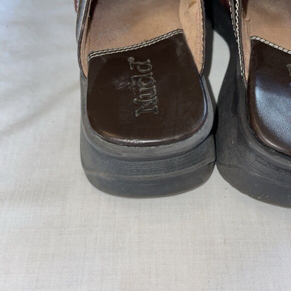 Mudd Casual Mules Women’s Size 7 Medium Brown Leather Slip On Comfort - Picture 11 of 12